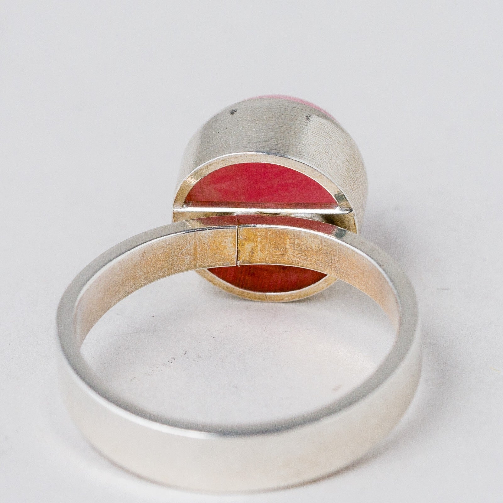 Silber Ring 925 Roter Stein Größe flexibel ca. 56 4,98 g7