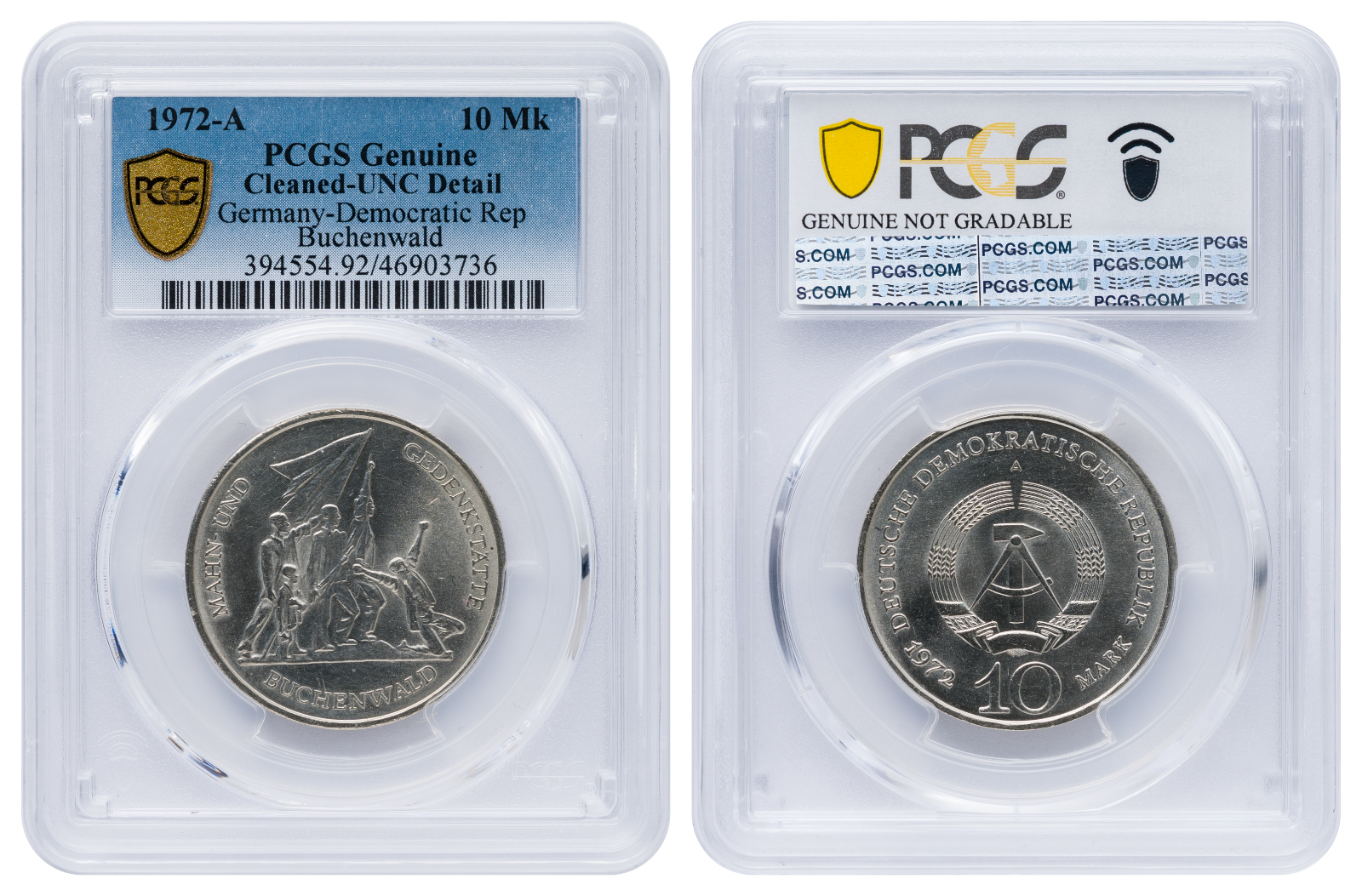 10 Mark DDR 1972 A Buchenwald PCGS UNC Detail1