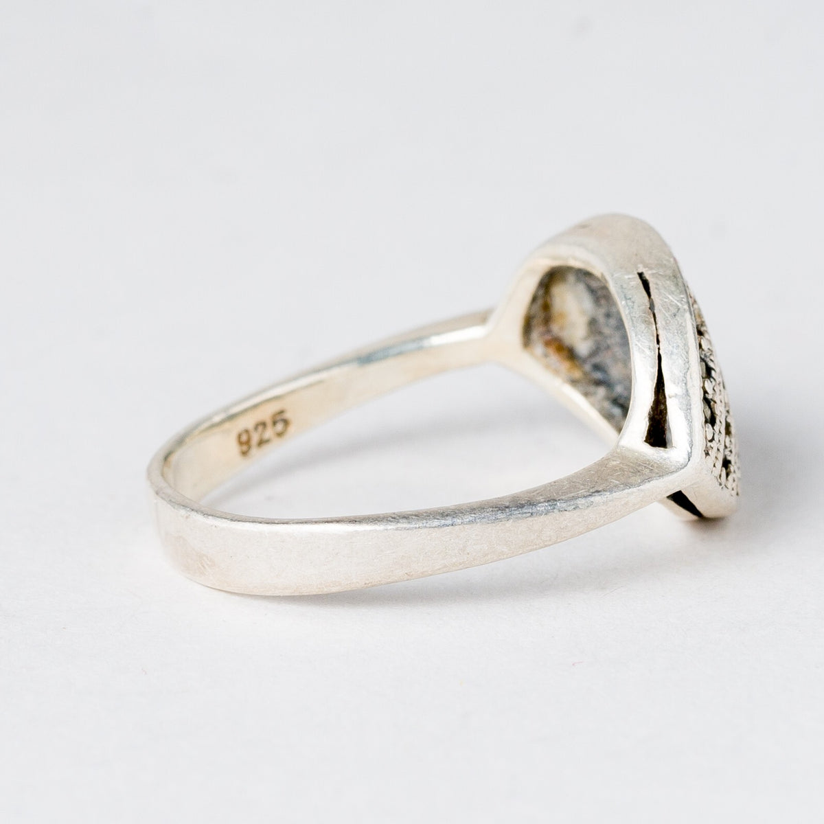 Silber Ring 925 Steinbesatz Größe 47 (15,0 mm Ø) 2,66 g2