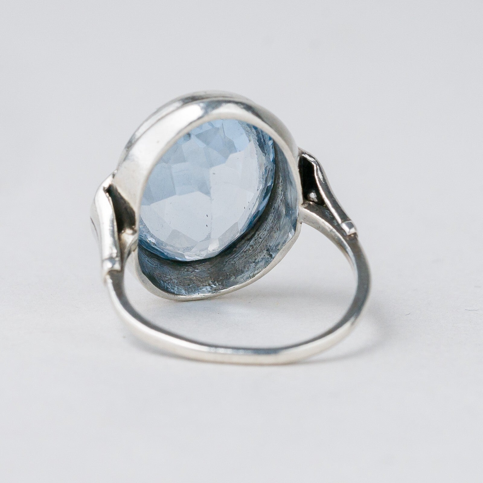 Ring Silber 835 Blauer Stein Größe 54 (17,2 mm Ø) 6,45 g3