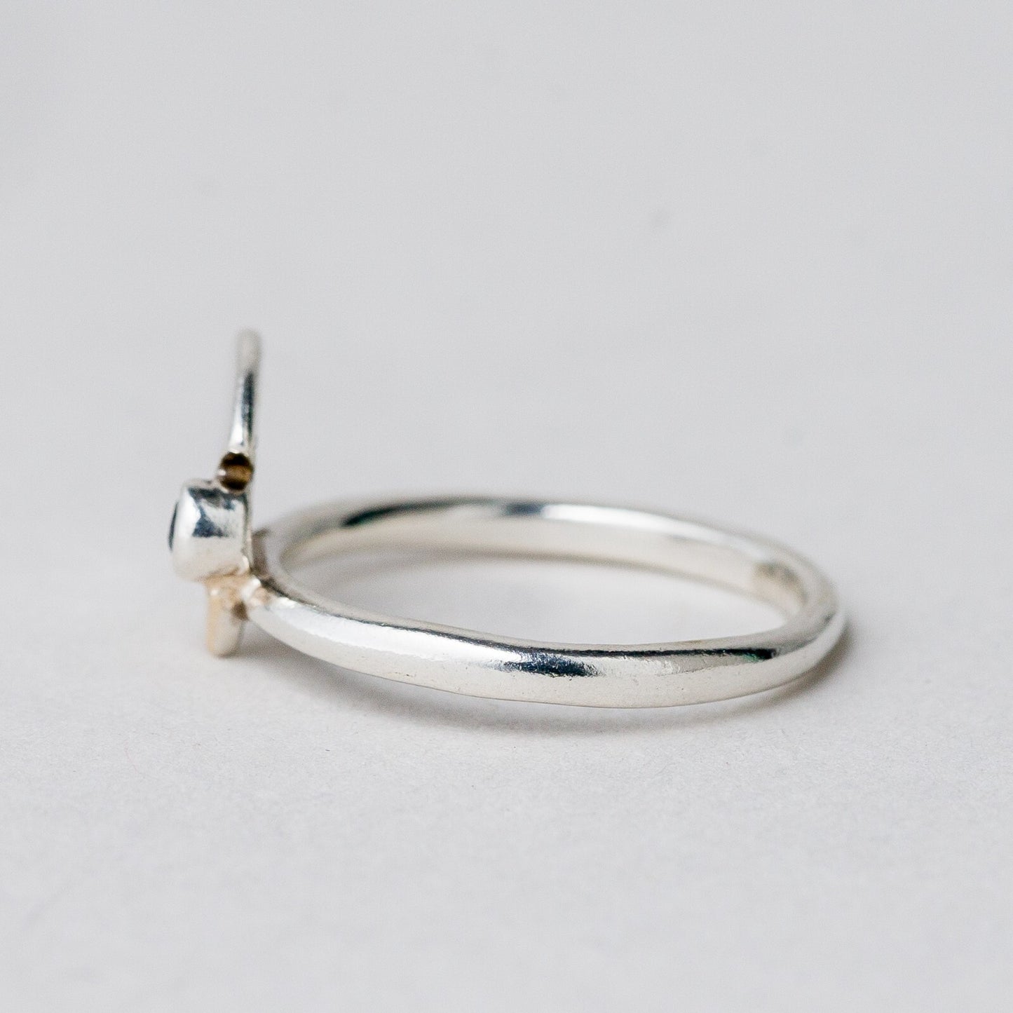 Silber Ring 835 Blauer Stein Größe 49 (15,6 mm Ø) 2,17 g1