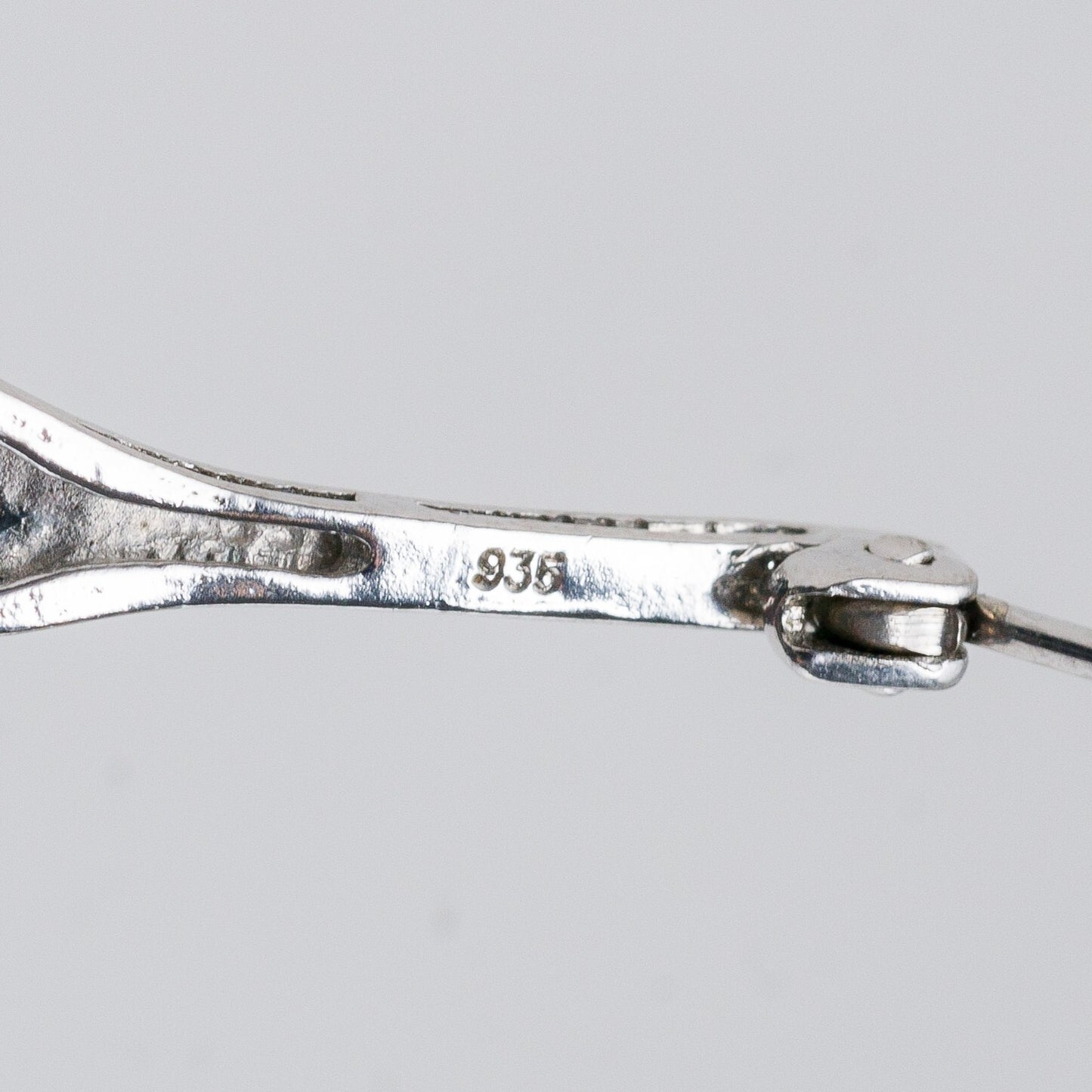Brosche 835 Silber Weiße Steine 5,2 cm 2,56 g5