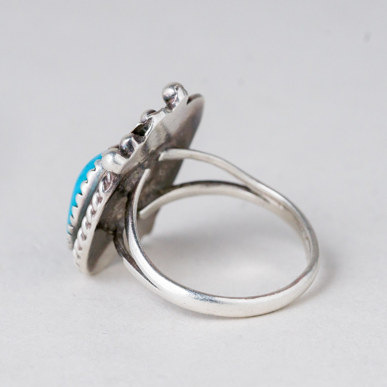 Silber Ring 925 Blauer Stein Größe 51 (16,2 mm Ø) 3,52 g2