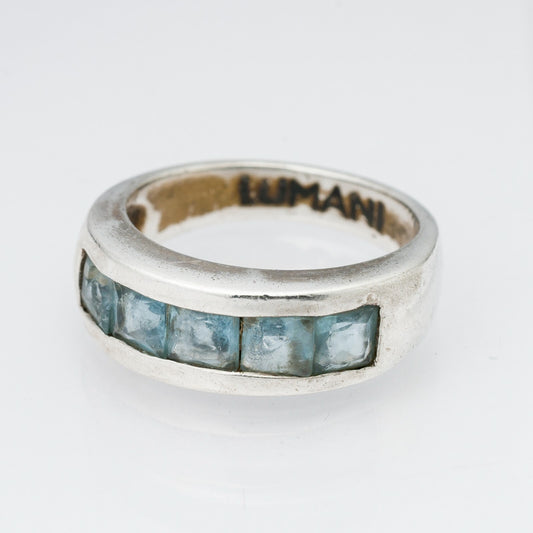 Silberring Blaue Steine 925er Silber 4,97 g Größe 51 (16,2 mm Ø)0