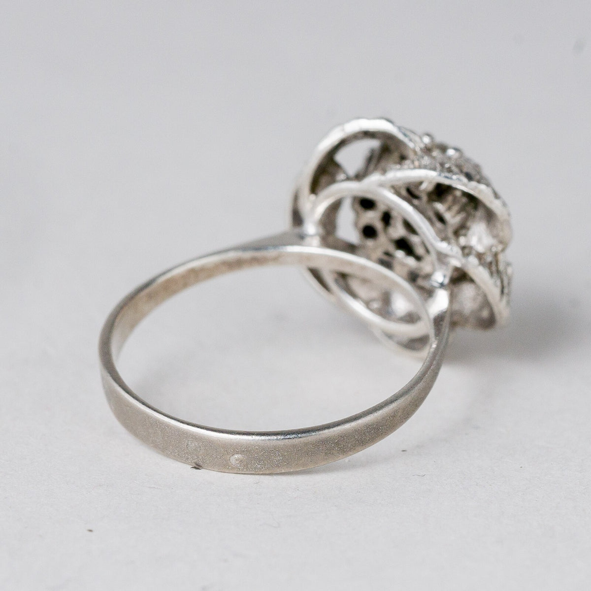 Silber Ring Weißer Stein Größe 57 (18,1 mm Ø) 3,93 g3
