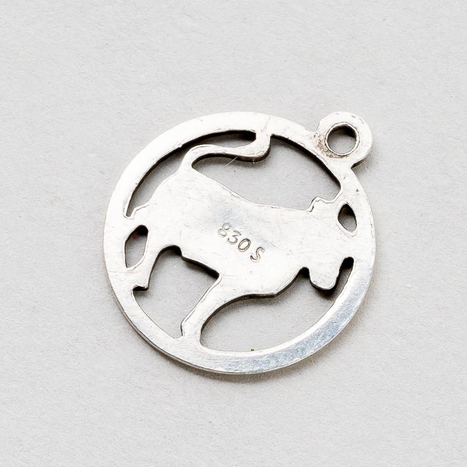 Anhänger Stier 830er Silber 0,96 g 1,5 cm1