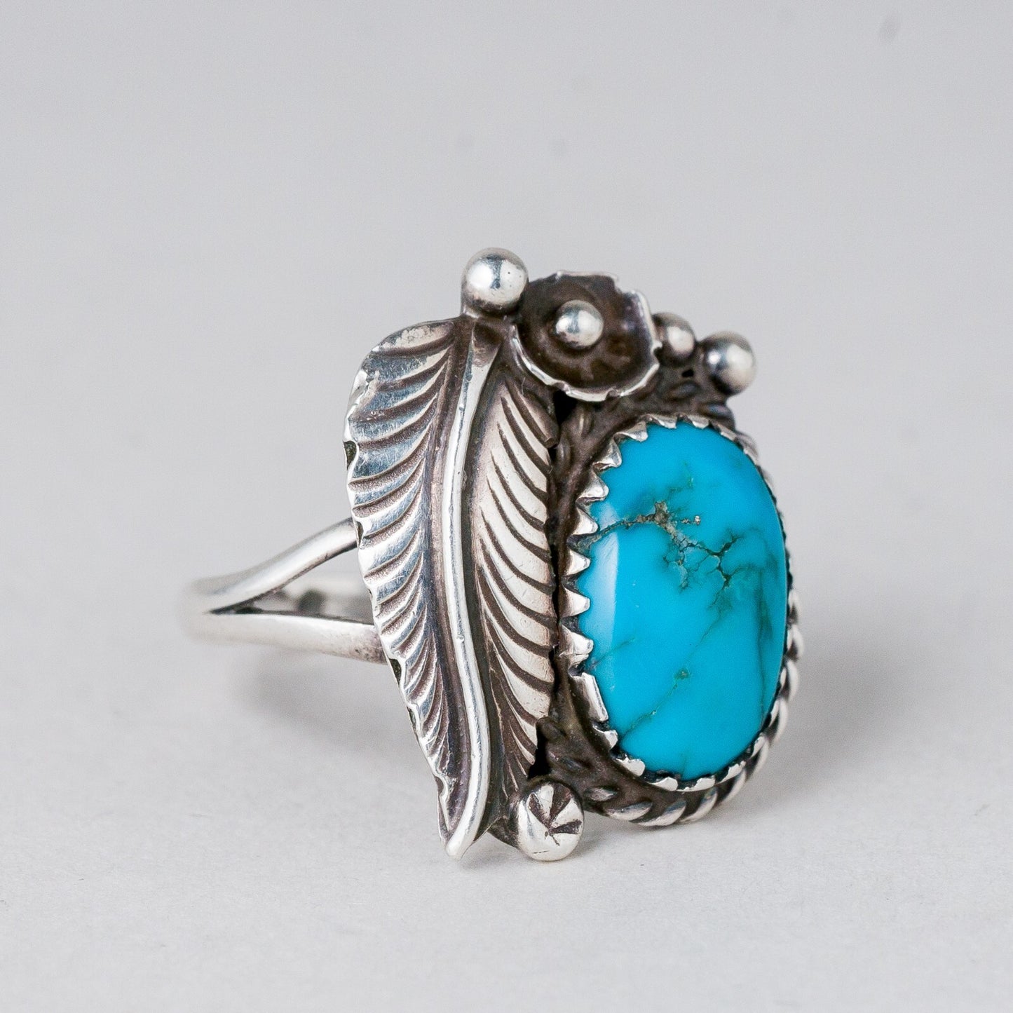 Silber Ring 925 Blauer Stein Größe 51 (16,2 mm Ø) 3,52 g5