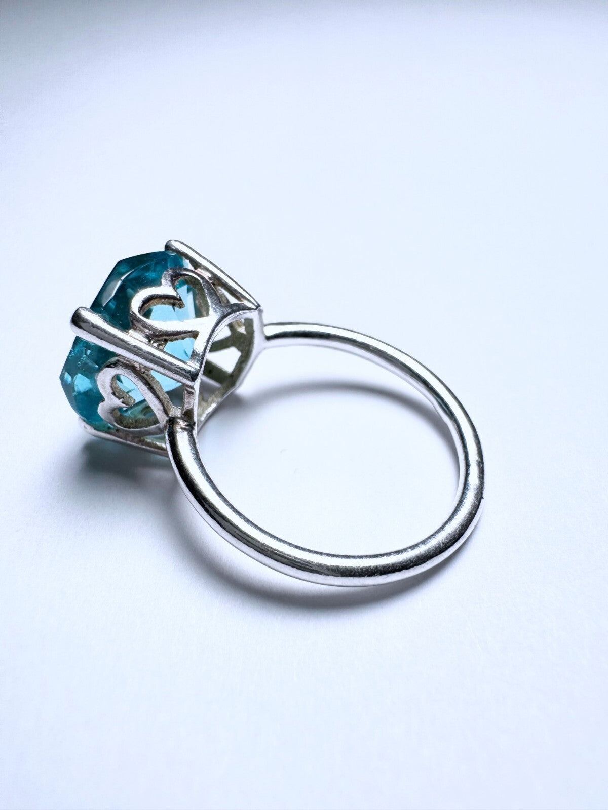 Ring 925er Silber Größe 56 Hellblauer Cushion Stein 4,41g1