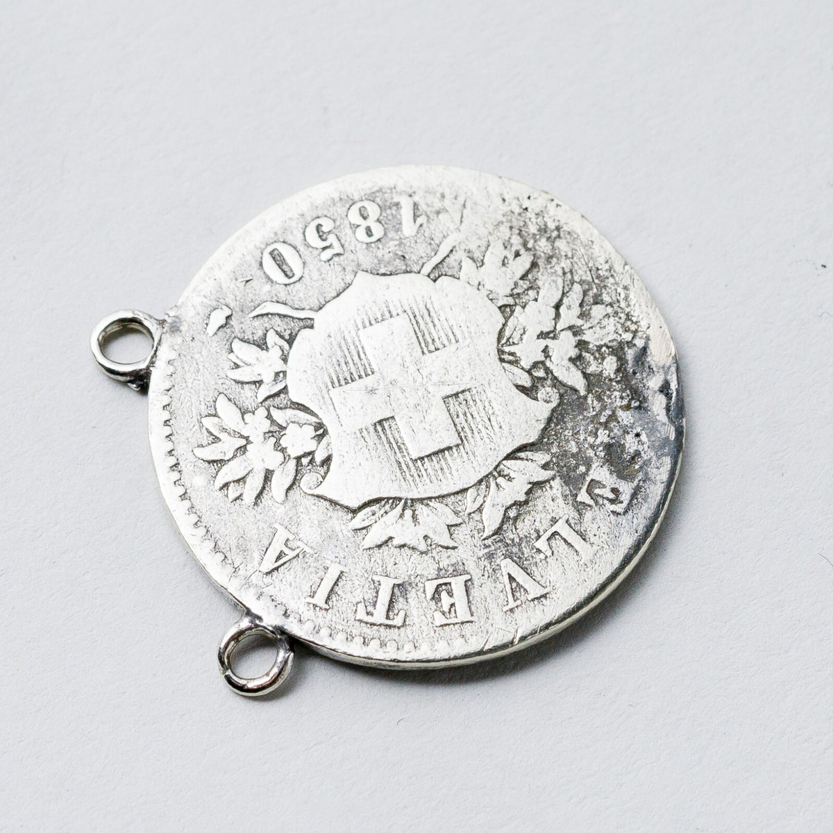 Anhänger Silber 20 Rapppen Helvetia 1850 2,2 cm 3,22 g4