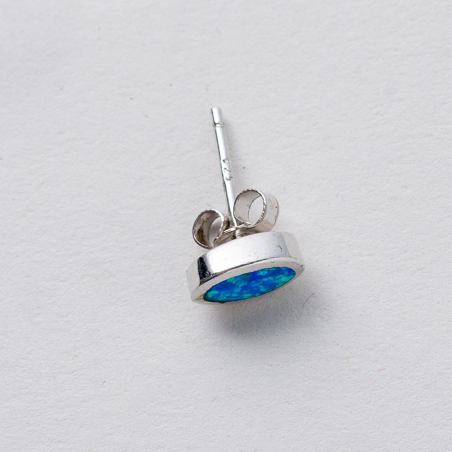 Einzelner Ohrring Ohrstecker 925 Silber Opal 0,65 g2