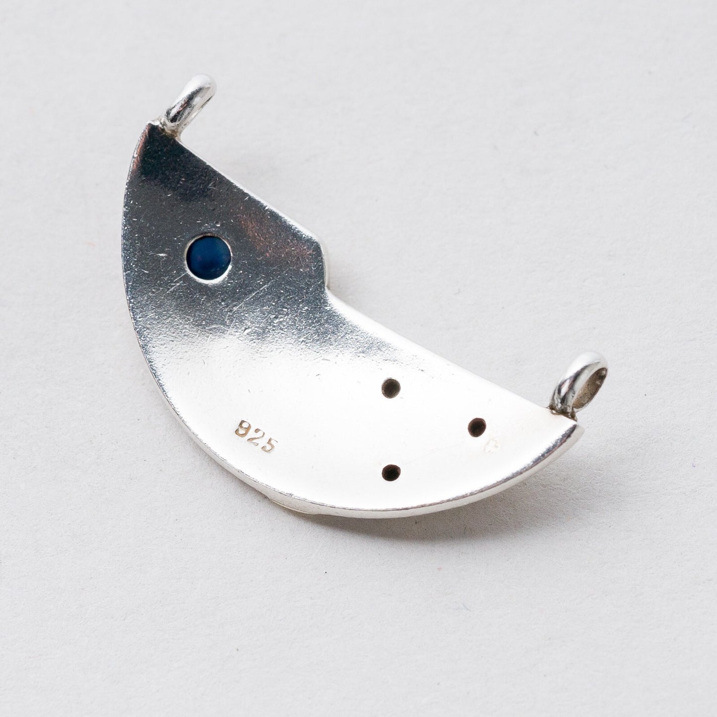 Silber Anhänger Kettenanhänger 925 Blauer Stein 3 cm 3,6 g3