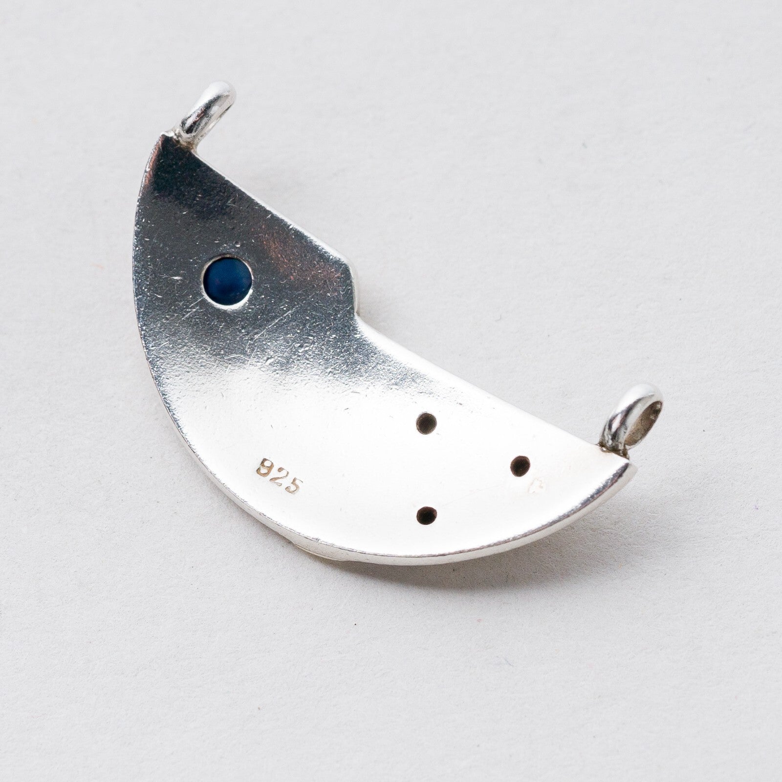 Silber Anhänger Kettenanhänger 925 Blauer Stein 3 cm 3,6 g3
