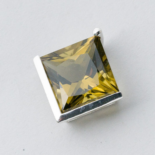 Silber Anhänger Kettenanhänger 925 Grüner Stein 6,88 g0
