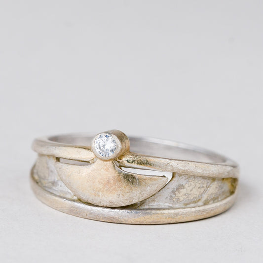 Ring Weißer Stein 3,24 g 925er Silber Größe 55 (17,5 mm Ø)0