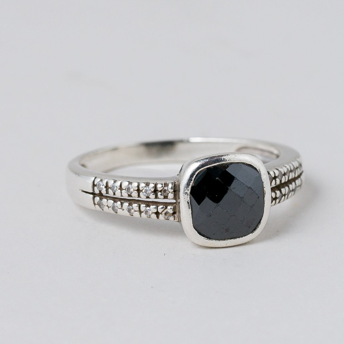 Silber Ring 925 Steinbesatz Größe 62 (19,7 mm Ø) 3,96 g6