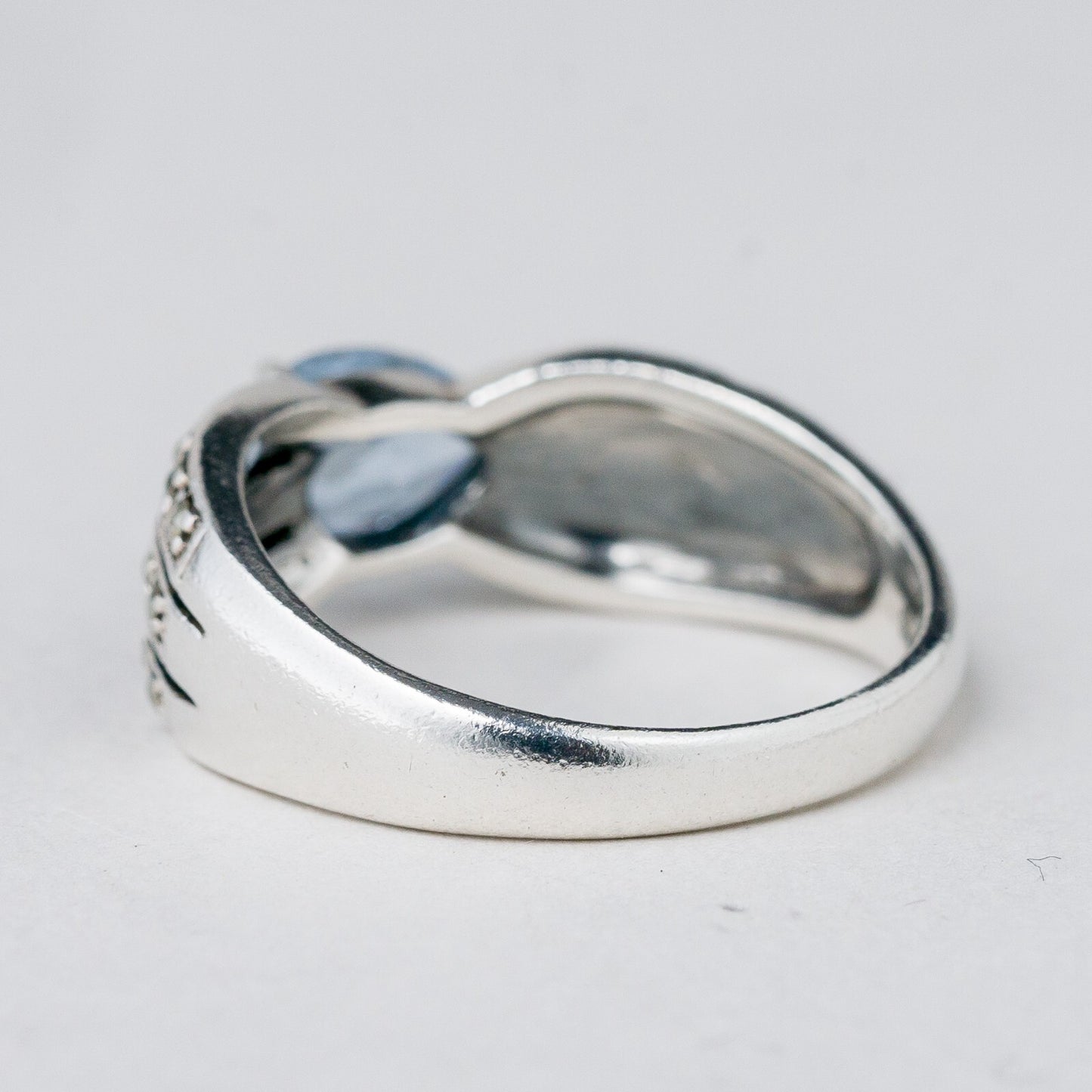 Silber Ring 925 Blauer Stein Größe 59 (18,8 mm Ø) 4,93 g4