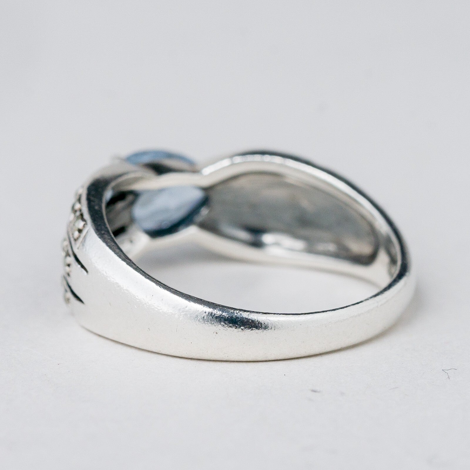 Silber Ring 925 Blauer Stein Größe 59 (18,8 mm Ø) 4,93 g4