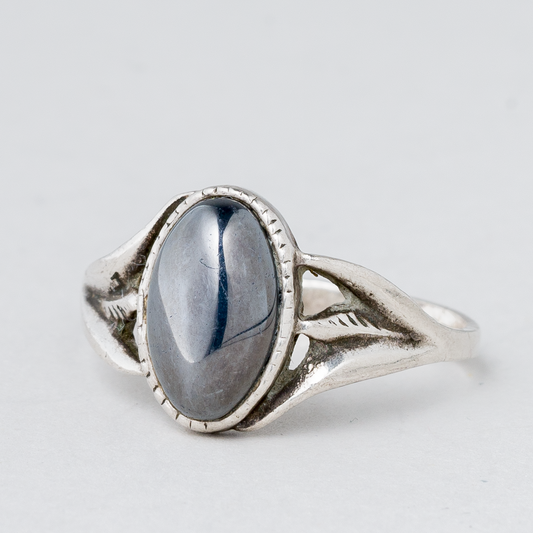 Ring schwarzer Stein 2,75 g 925er Silber Größe 54 (17,2 mm Ø)0