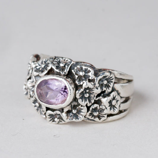 Silber Ring Lila Stein Größe 56 (17,8 mm Ø) 9,13 g0