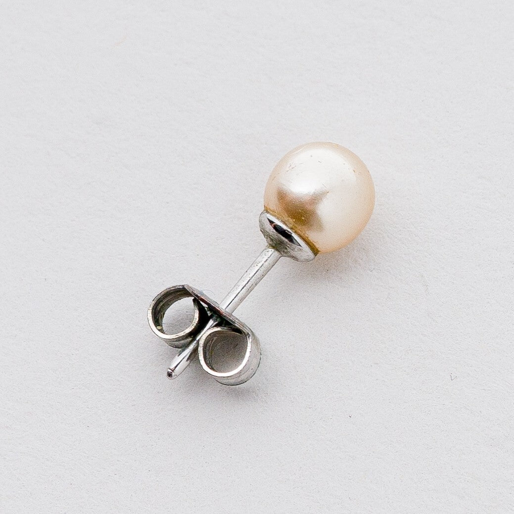 Einzelner Ohrring Ohrstecker Silber Perle 0,48 g3