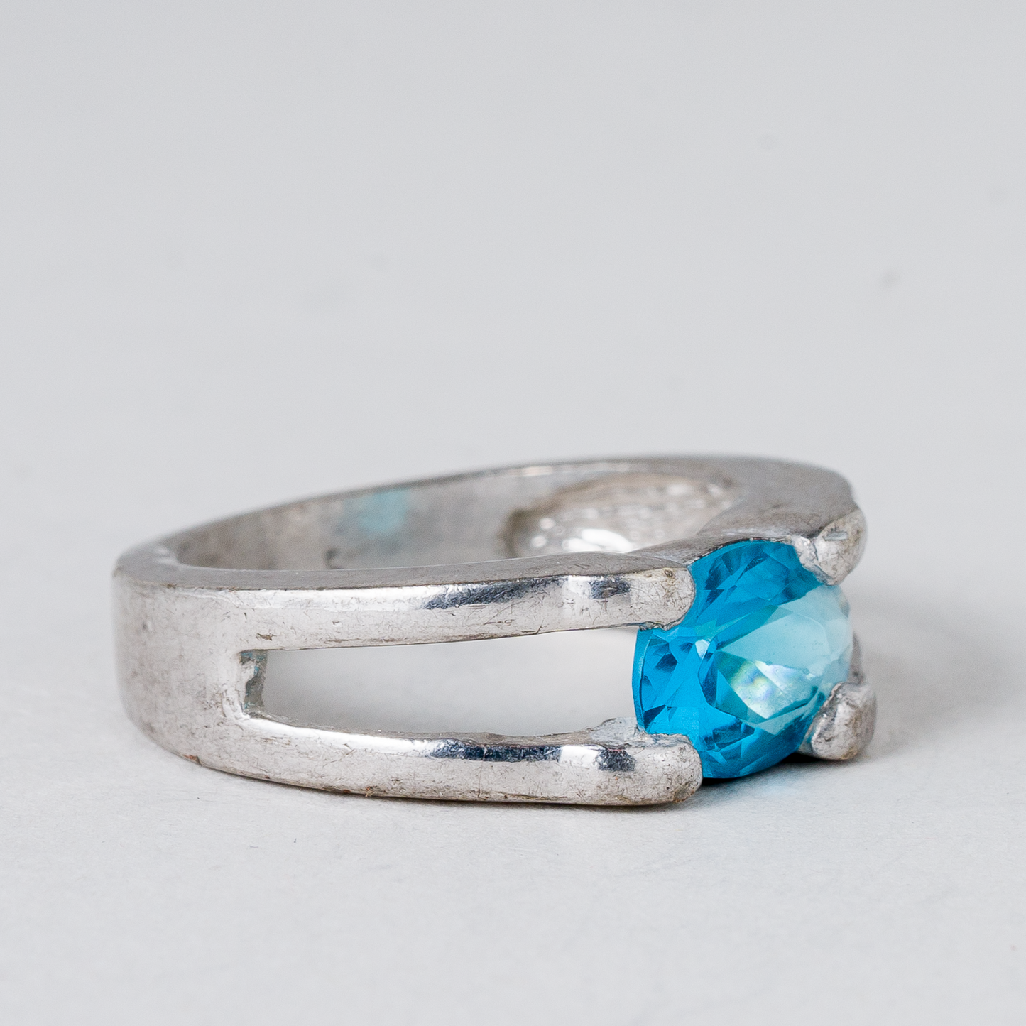 Ring Blauer Stein Silber 5,43 g Größe 53 (16,8 mm Ø)1
