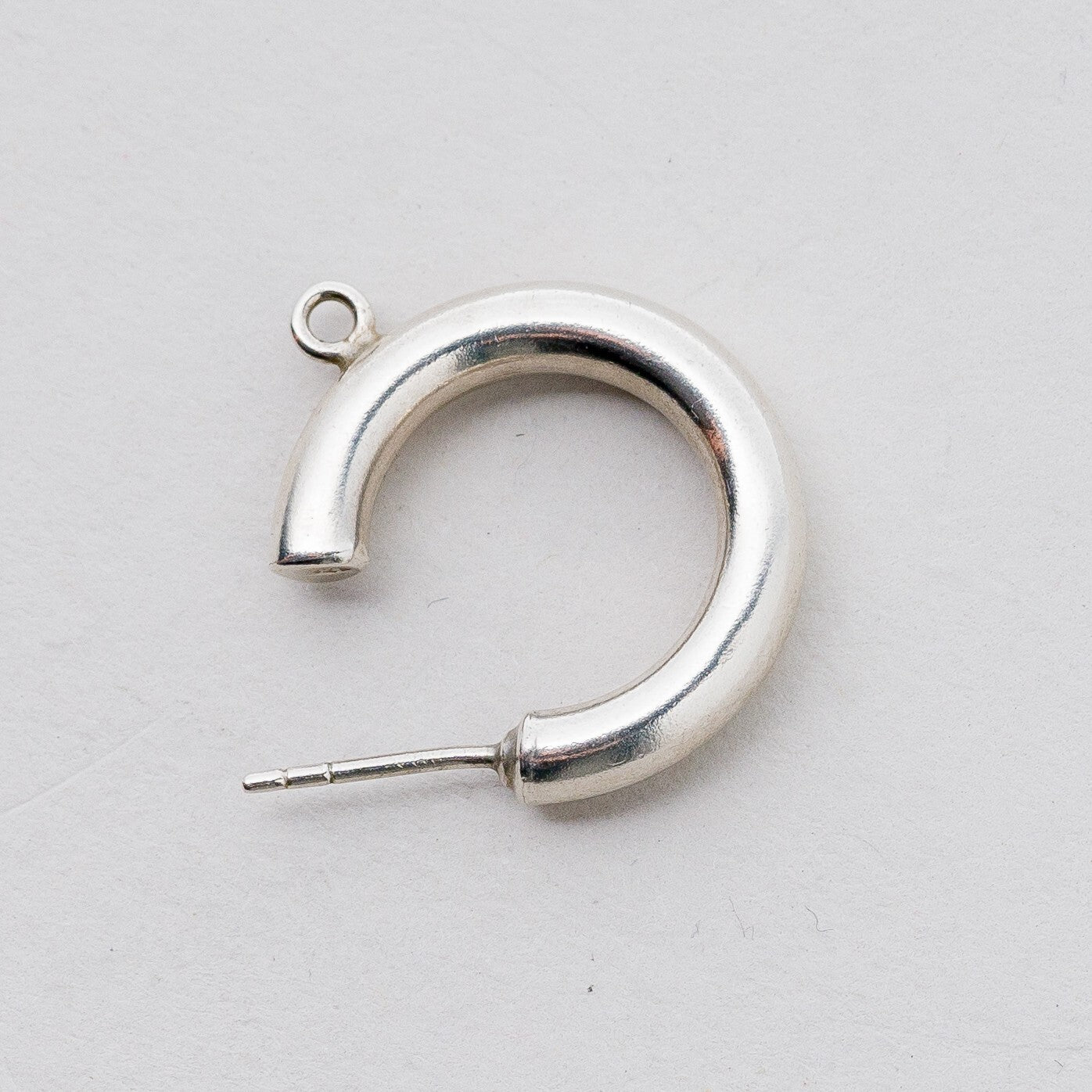 Einzelner Ohrring Halbe Creole 925 Silber 1,7 g5