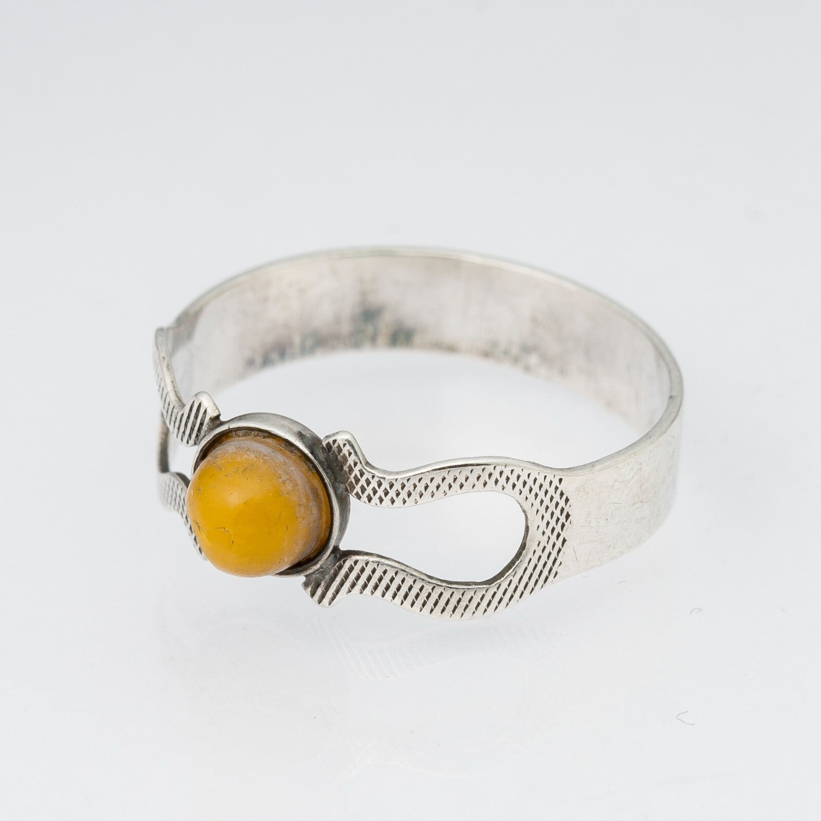 Silberring Gelber Stein 1,29 g Größe 53 (16,8 mm Ø)0