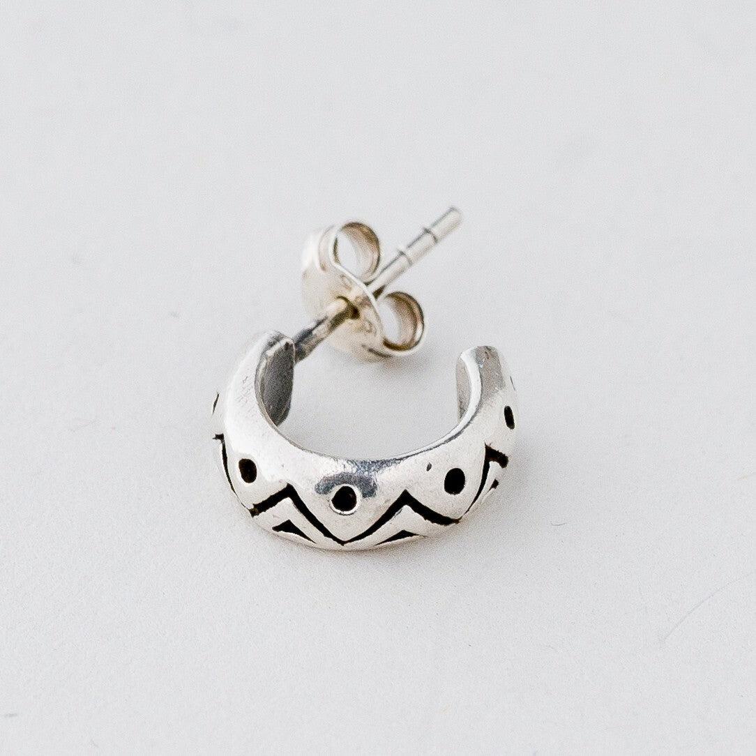 Einzelner Ohrring Halbe Creole 925 Silber 1,25 g0