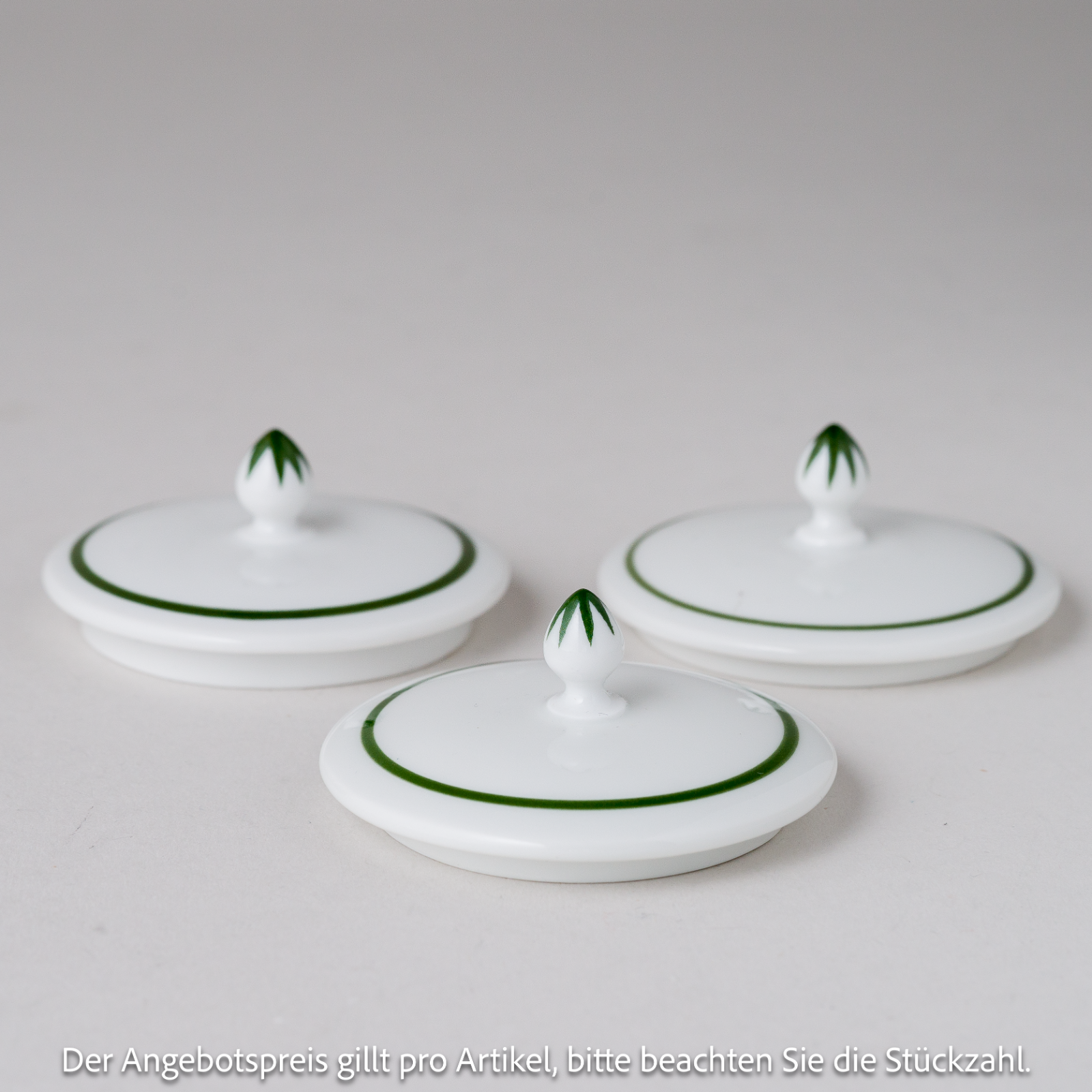 1 x Porzellan Deckel Weinlaub 6 cm0