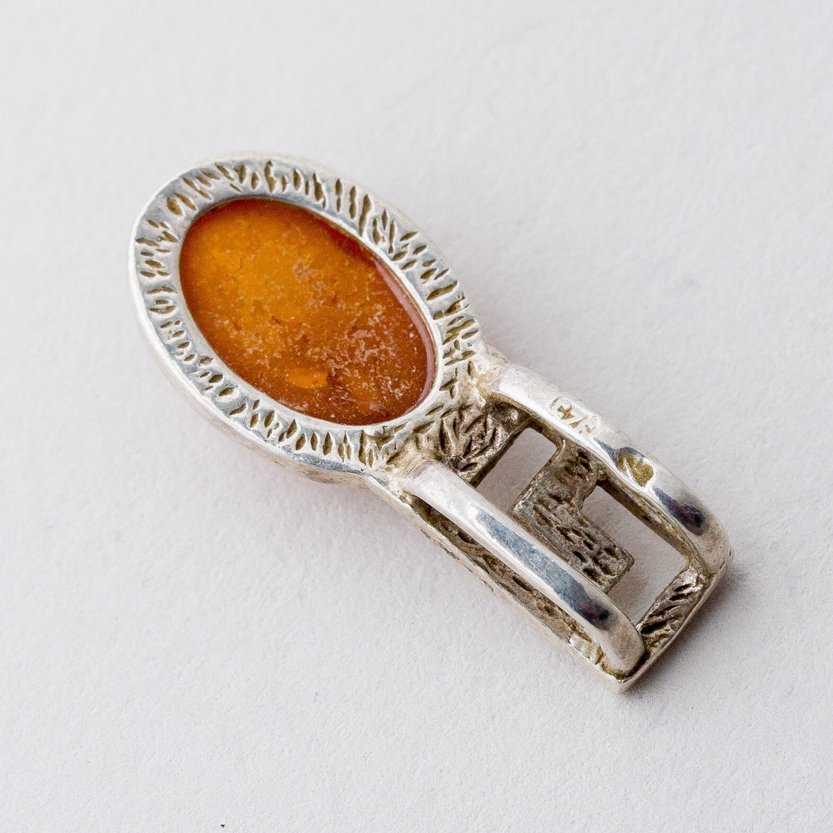Anhänger Silber 925 Bernsteinimitat 2,3 cm 1,7 g5
