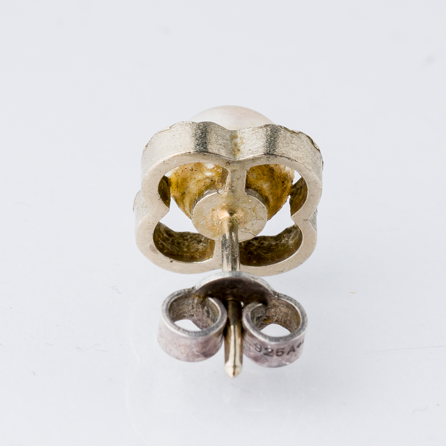 Einzelner Ohrring Ohrstecker Perle Silber 1,17 g3