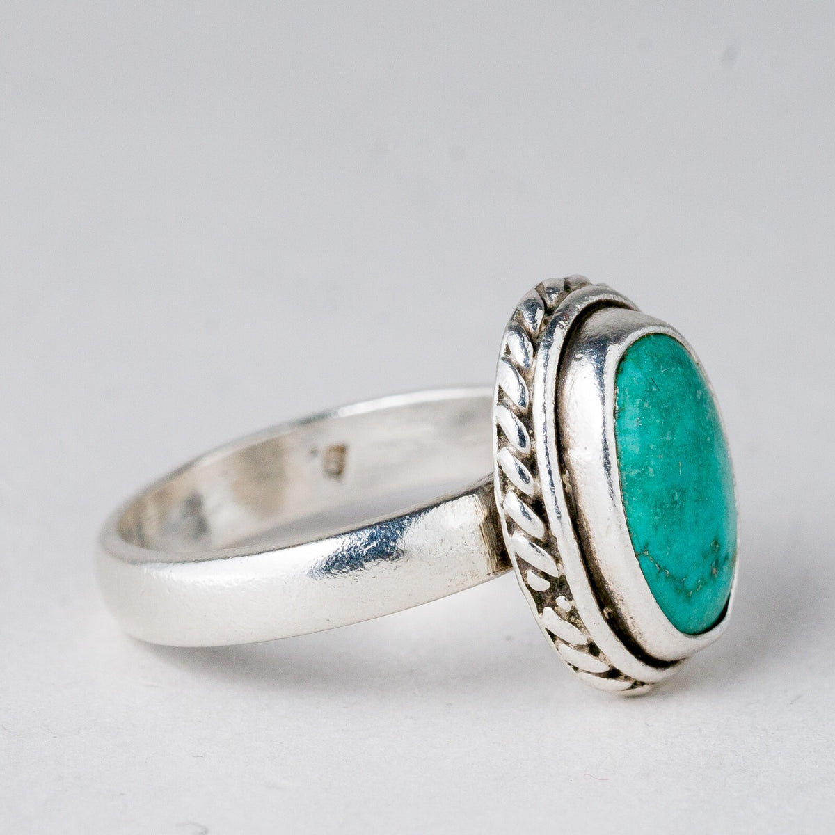 Silber Ring 925 Grüner Stein Größe 57 (18,1 mm Ø) 6,09 g5