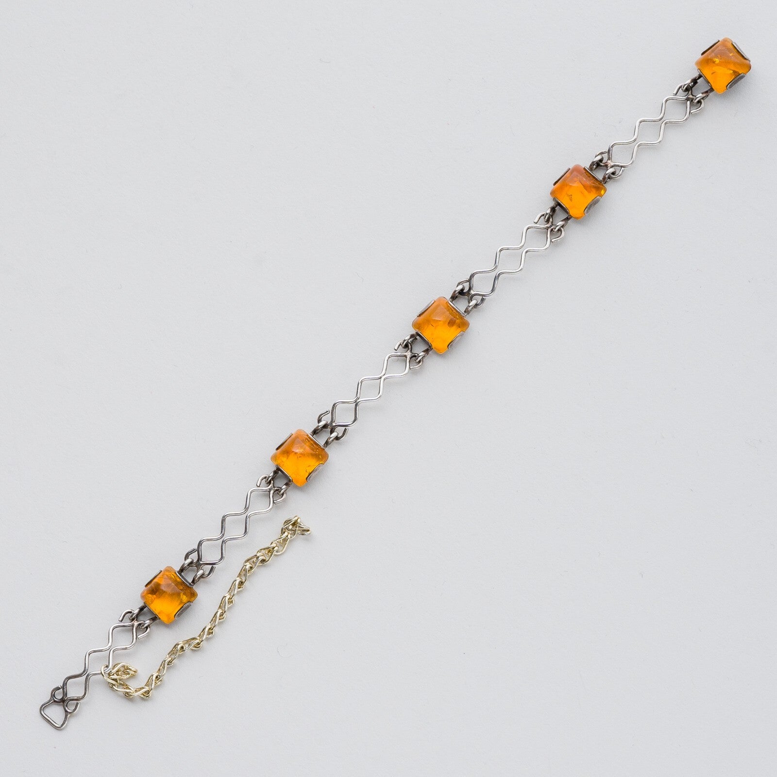 Silber Armband 835 Bernstein 21 cm 10,73 g0