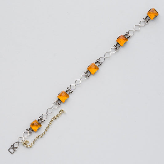 Silber Armband 835 Bernstein 21 cm 10,73 g0