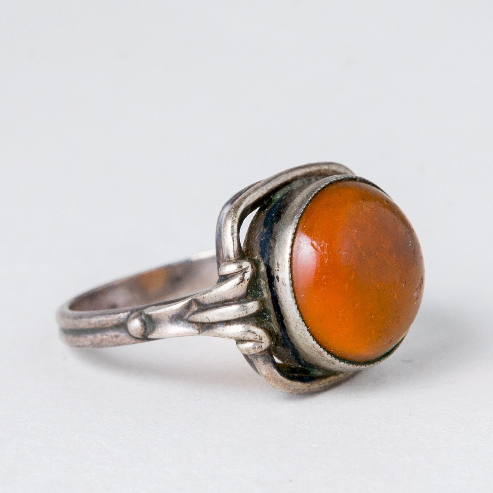 Silber Ring 835 Bernstein Größe 53 (16,8 mm Ø) 4,12 g1