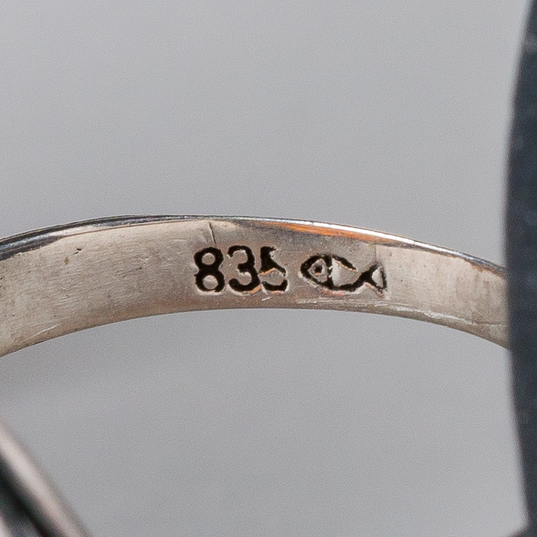 Ring Bernstein 835er Silber 3,02 g Größe 55 (17,5 mm Ø)3