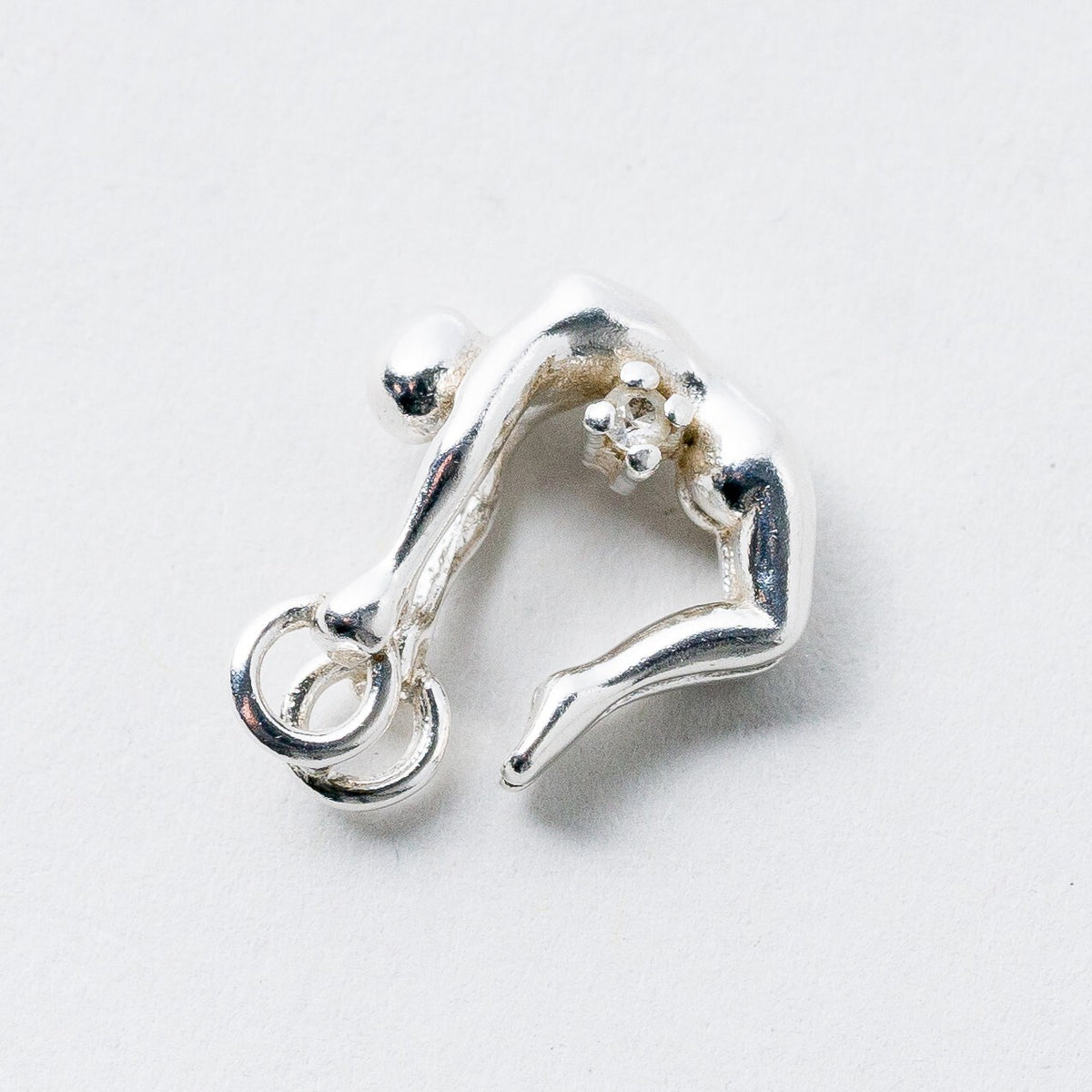 Anhänger 835 Silber Weißer Stein 1,6 cm 2,17 g2