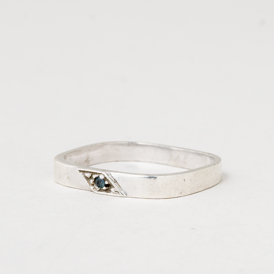 Ring Schwarzer Stein Stein 835er Silber 1,59 g Größe 53 (16,8 mm Ø)0