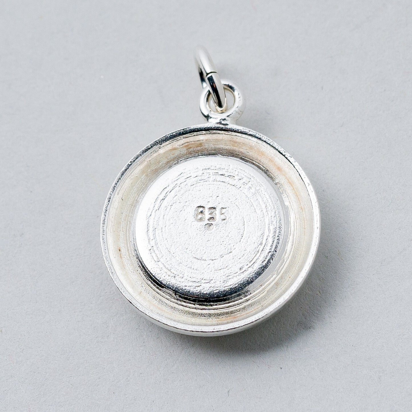 Anhänger 835 Silber Schwarzer Stein 2 cm 3,35 g5