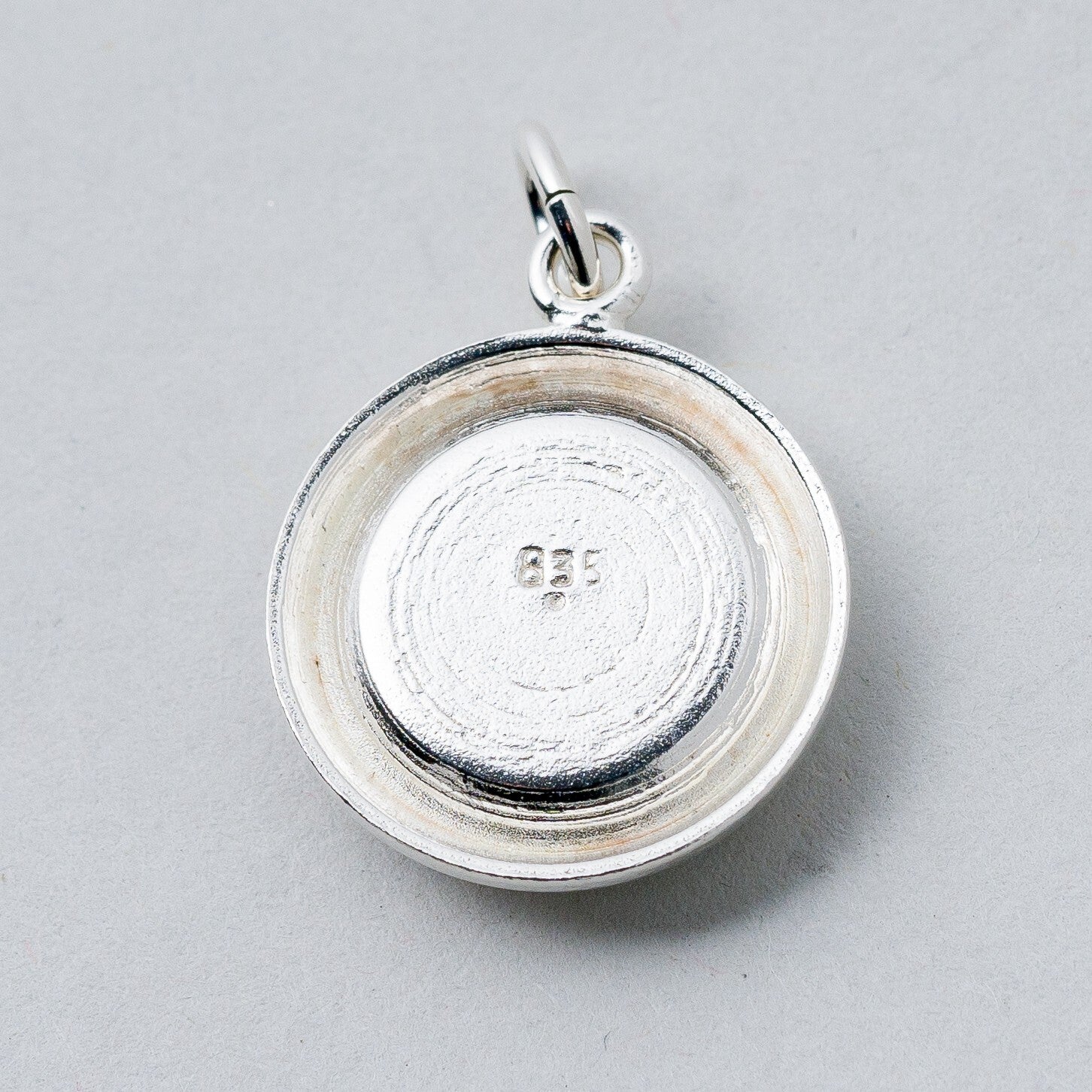 Anhänger 835 Silber Schwarzer Stein 2 cm 3,35 g5