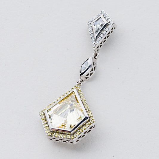 Anhänger Silber 925 Grüne Steine 4,5 cm 5,66 g0