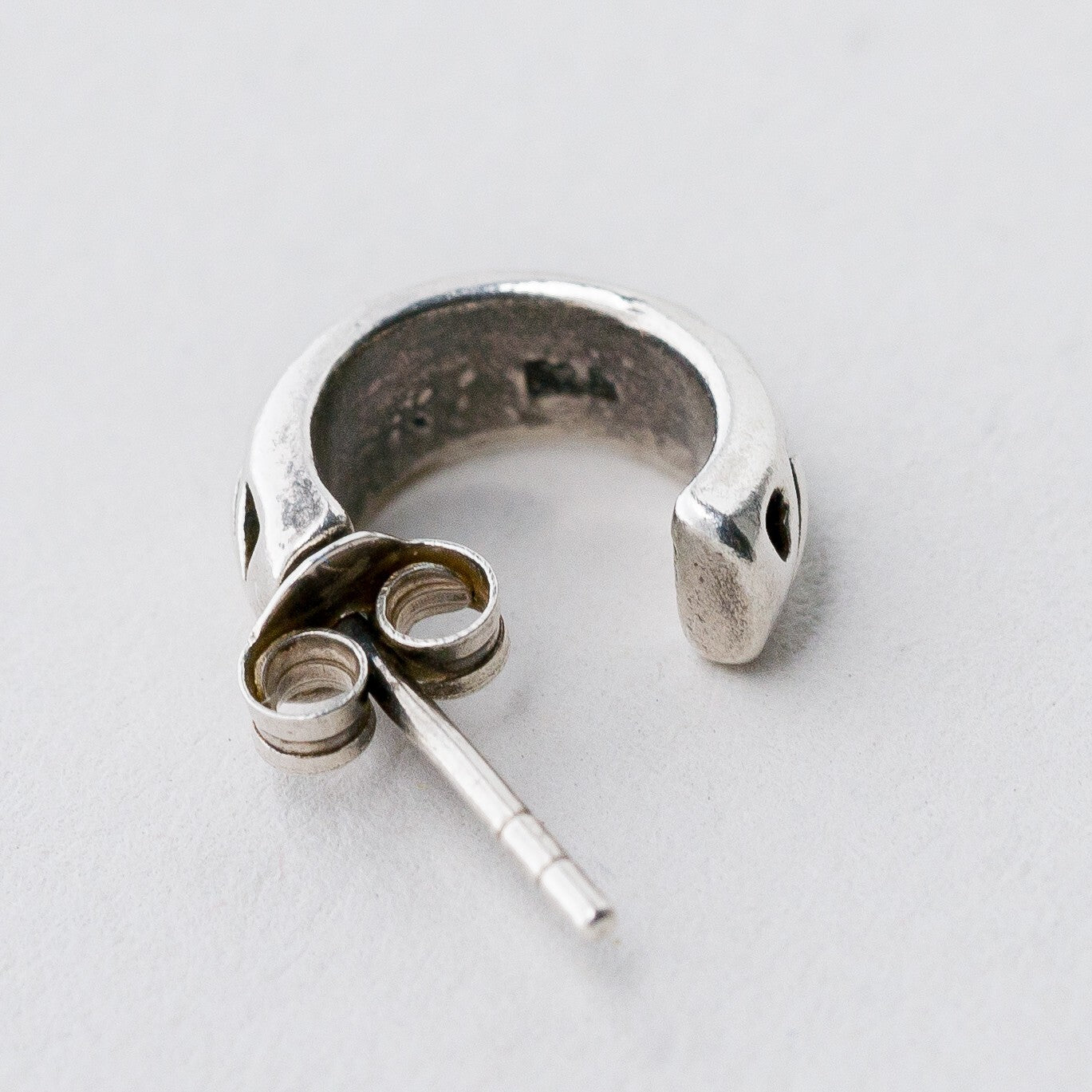 Einzelner Ohrring Halbe Creole 925 Silber 1,25 g1