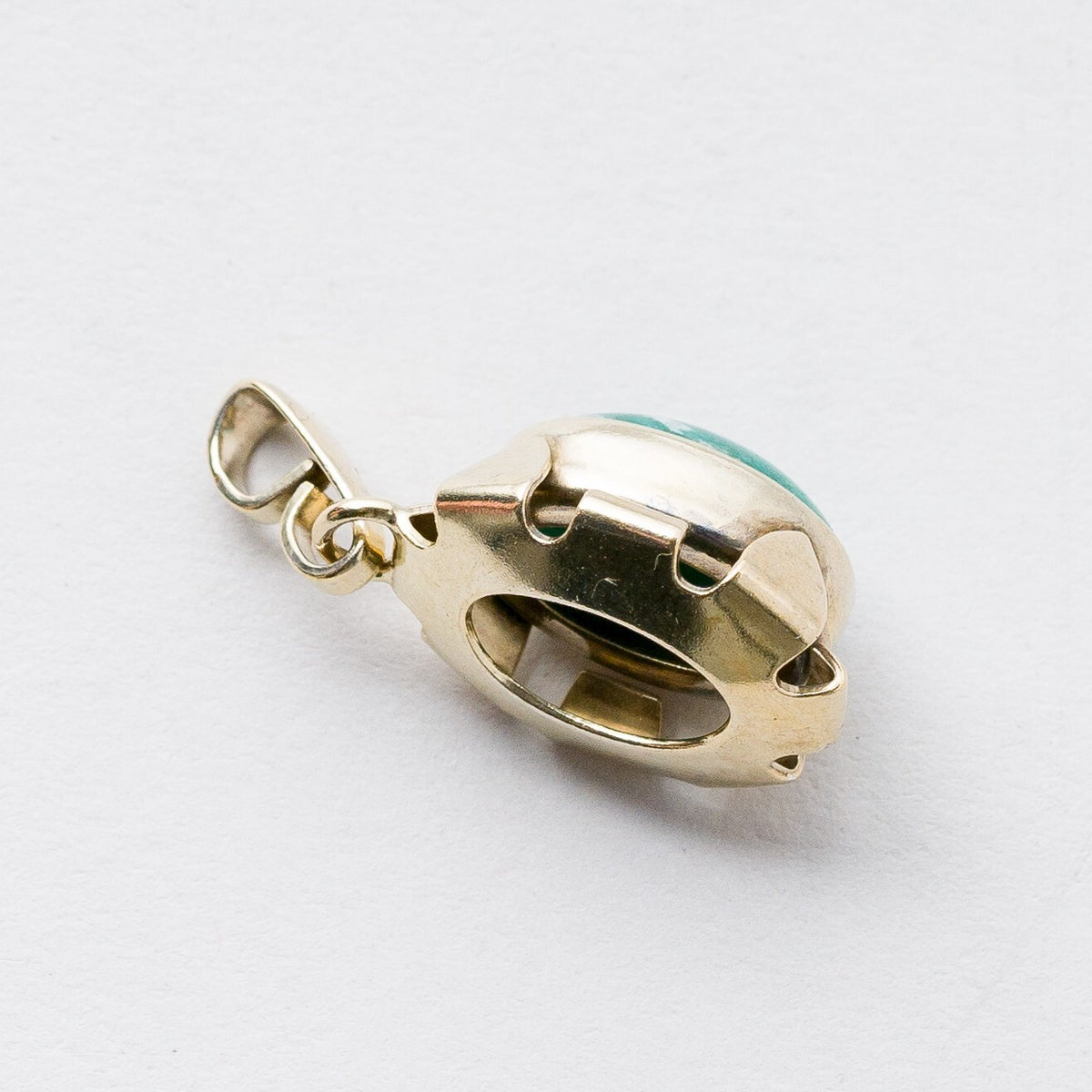 Anhänger 835 Silber Kettenanhänger Grüner Stein 2,9 cm 3,45 g5