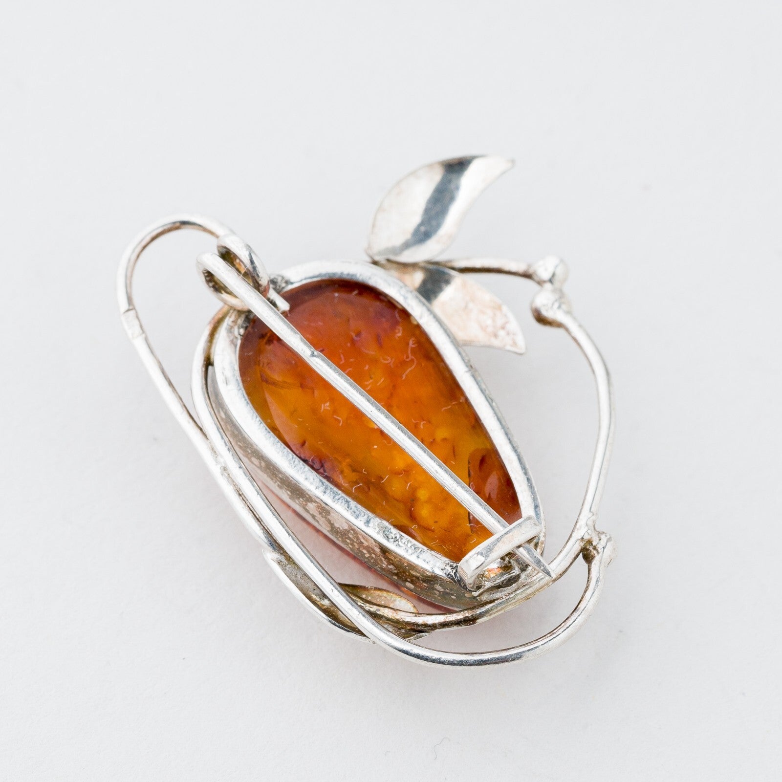 Silber Brosche Bernstein 6,61 g5