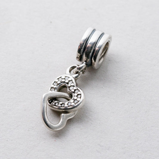 Anhänger 925 Silber Herz Weiße Steine 2,3 cm 2,17 g0