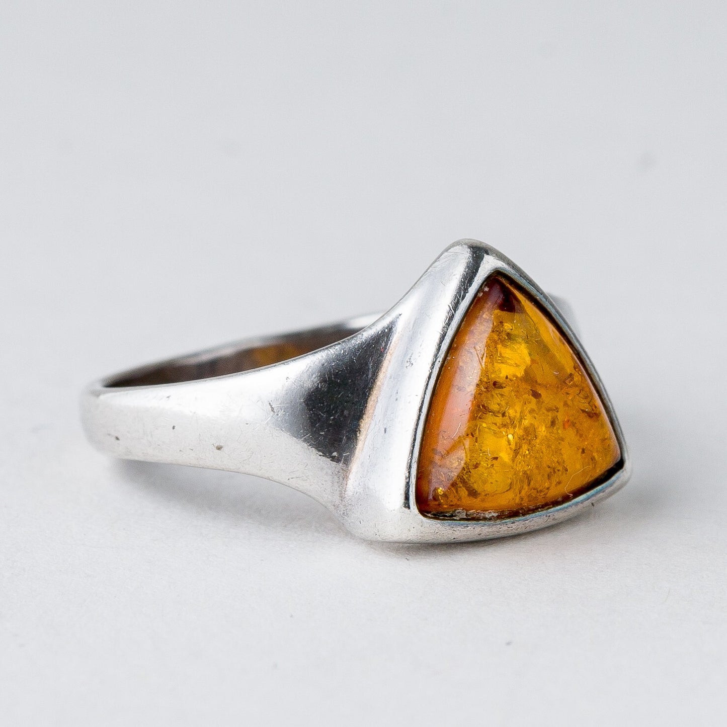 Silber Ring 925 Bernstein Größe 55 (17,5 mm Ø) 2,87 g1