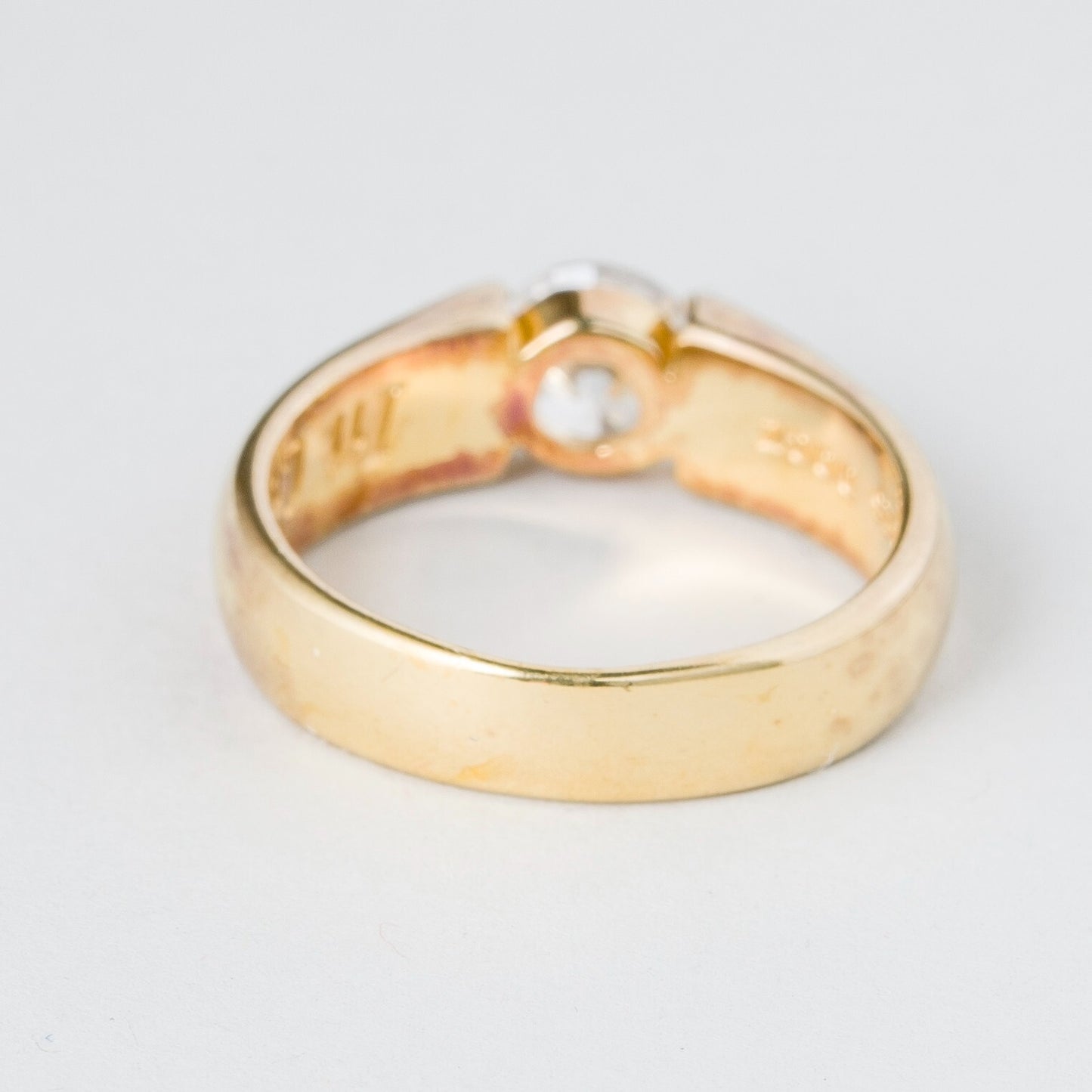 Silberring 925er Silber 5,78 g Weißer Stein Vergoldet Größe 57 (18,1 mm Ø)2