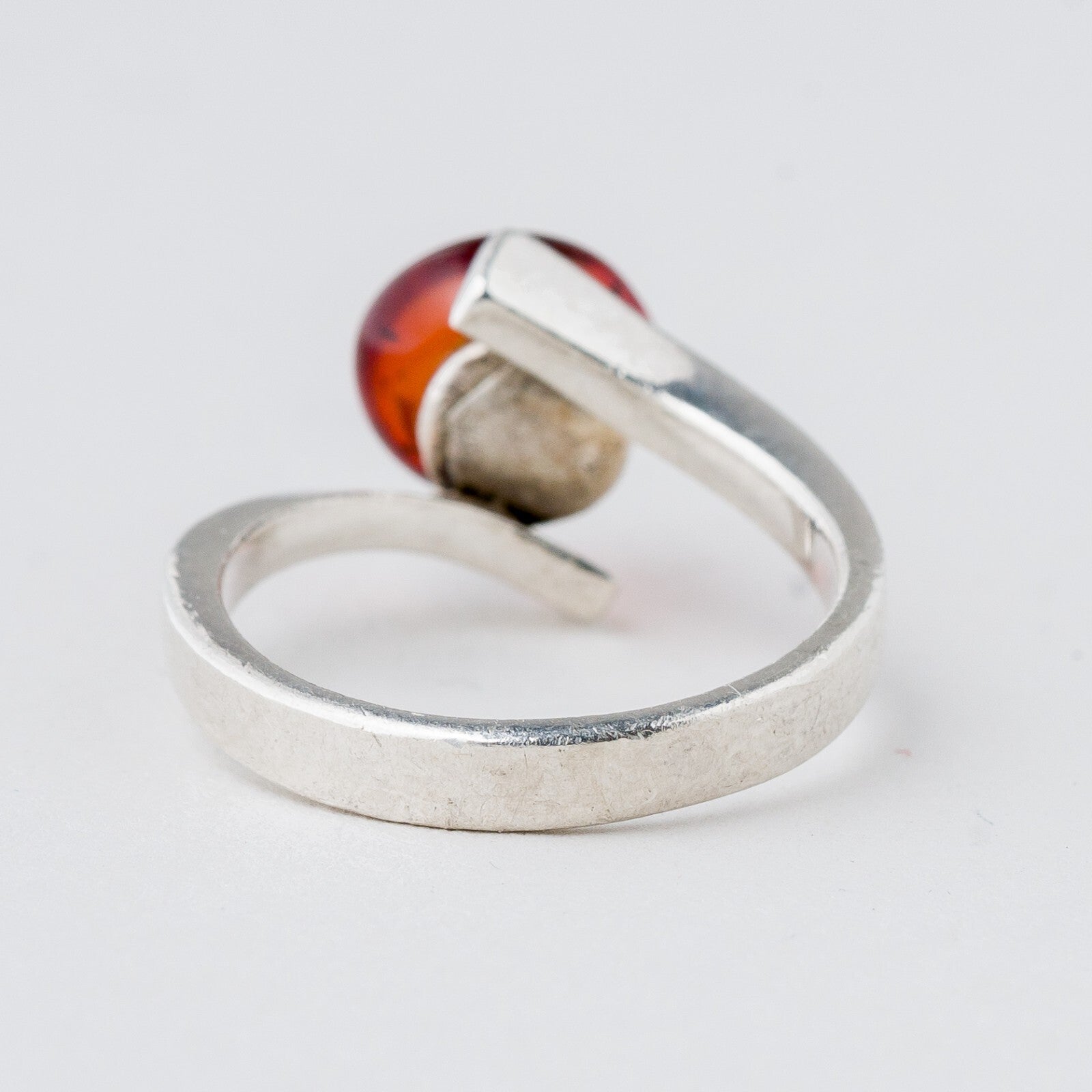 Silber Ring 925 Bernstein Größe 52 (16,5 mm Ø) 2,91 g3