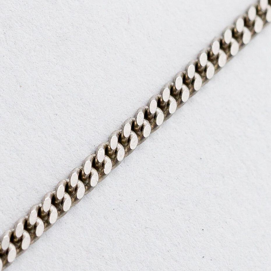 Silber Halskette 835 Panzerkette 1,7 mm 38 cm 3,18 g0