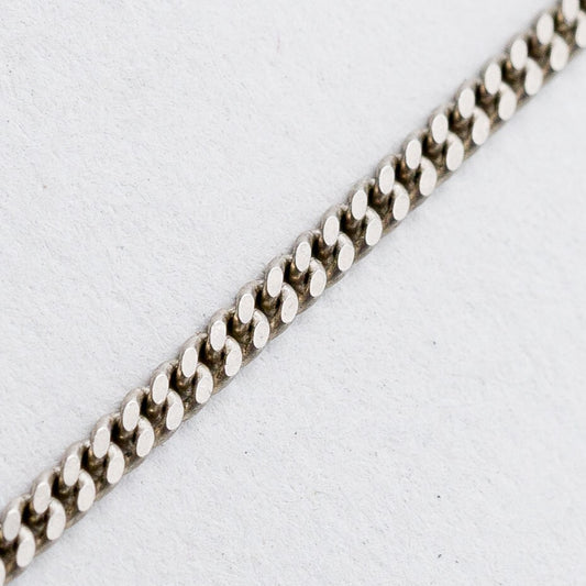 Silber Halskette 835 Panzerkette 1,7 mm 38 cm 3,18 g0